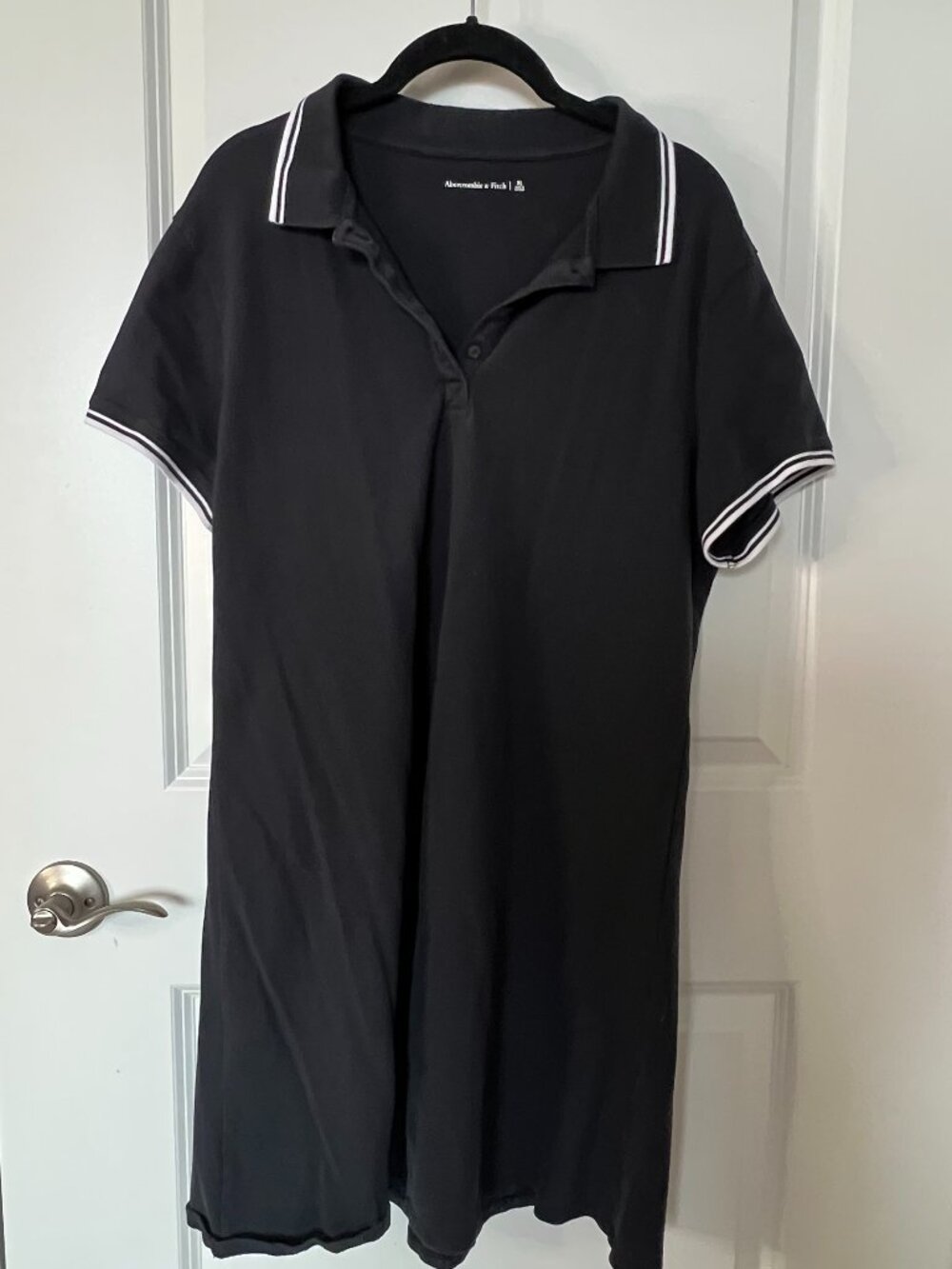 Abercrombie Black Polo Dress with White Trim Size XL